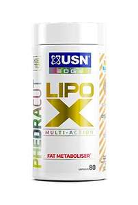USN Lipo X PhedraCut: Fat Metaboliser, High Stimulant Energy - 80 caps - Open Box, Like New - £12.07 Prime / +£4.49 non Prime @ Amazon