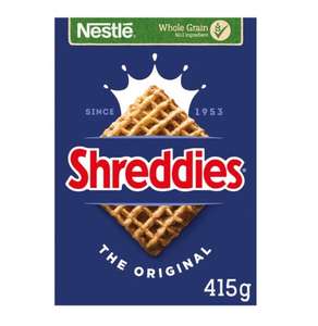 Nestle Shreddies Original Cereal 415G £1.50 Clubcard price (Minimum Basket / Delivery Charge Applies) @ Tesco