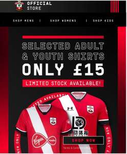 Selected Southampton FC Replica Shirts from £20 delivered @ Southampton FC
