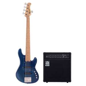 Cort GB75 JJ 5 String Bass Guitar, Aqua Blue + Free Ampeg BA108 20W Amplifier - £399 Delivered @ Kenny's Music