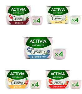 Activia Intensely Creamy Yogurt 4 x 110g Strawberry / Cherry/ Blueberry / Peach / Vanilla - £1 @ Morrisons