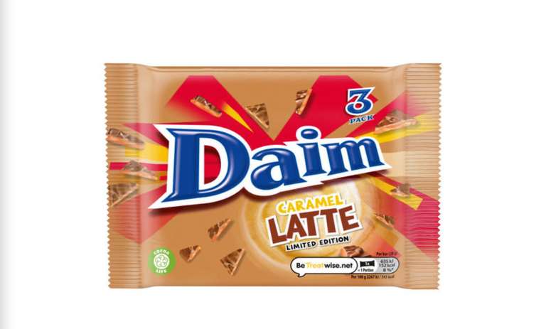 Daim Caramel Latte Bar 3 Pack 84g £1 @ Iceland