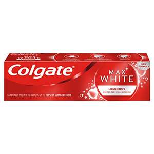 Colgate Max White Luminous Teeth Whitening Toothpaste 75ml Toothpaste £1.94 (+£4.49 Non Prime) £1.56 S/S @ Amazon