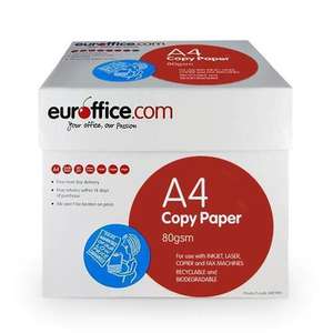 15 Reams (3 boxes, 7500 sheets) A4 Paper £36.78 (£2.45 per ream) at Euroffice