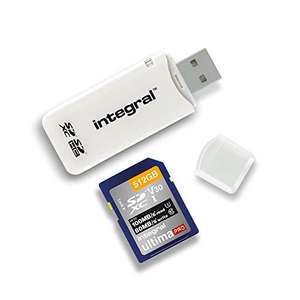 Integral SD Card Reader USB2.0 for SD, SDHC, SDXC Memory Cards, USB Memory Card Adapter, White £1.99 prime / £6.48 nonPrime @ Amazon
