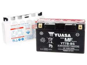 Yuasa Motorcycle Battery (e.g. YT7B-BS / 53030 12V YuMicron DIN / YB12AL-A2 Yumicron) - £10 each (Free collection) @ Halfords