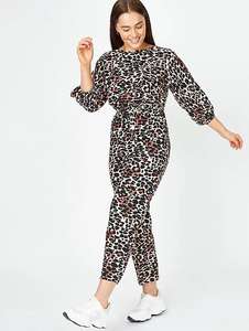 Leopard Print Belted Crop Leg Jumpsuit £10 at Asda George - free Click & Collect / £2.95 delivery