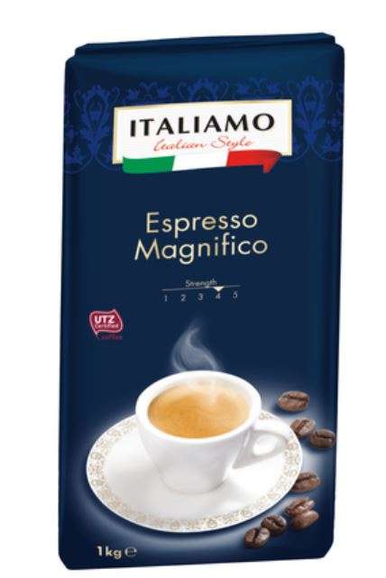 ITALIAMO Espresso Magnifico Coffee Beans 1kg at 4.99 _ LIDL