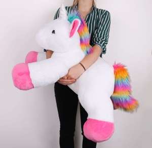 Pink OR White Jumbo Laying Unicorn - £10 + £1.99 Delivery (Free delivery on a £20 spend) @ Clintons