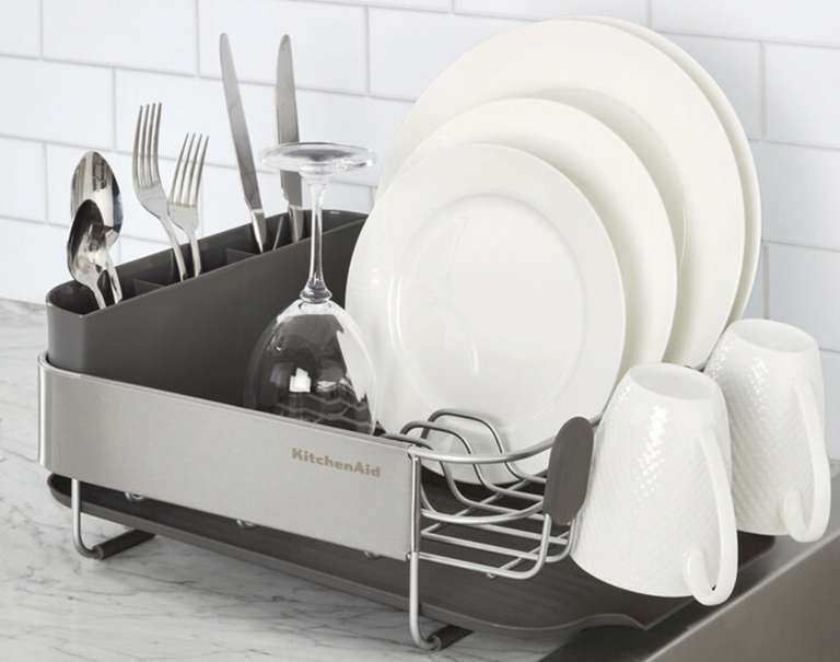 KitchenAid Compact Dishrack with Stainless Steel Panel in Grey - £26.89 (Membership Needed) @ Costco