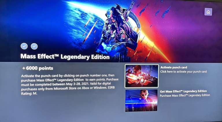 Pre Order Mass Effect Legendary Edition £53.99 and get 6000 MS Reward points via punchcard
