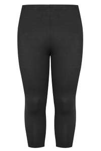 Size Up Black Cropped Leggings 99p + £1.99 del at Yours Clothing