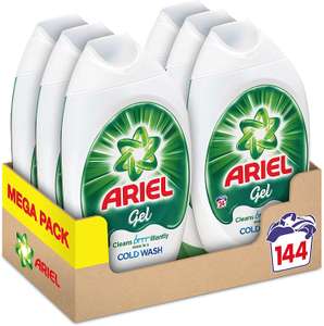 Ariel Washing Liquid Laundry Detergent Gel, 144 Washes (6 x 888 ml) £18 (+£4.49 Non Prime) @ Amazon