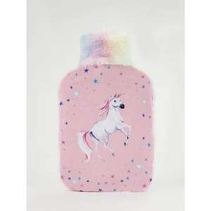 Pink Unicorn Hot Water Bottle & Super Soft Cover £4 + Free Click & Collect @ Asda