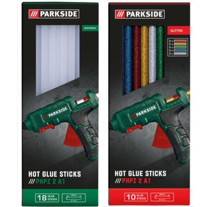 Parkside Hot Glue Gun Sticks - Glitter, 10 pack / Universal, 18 pack £2.99 @ Lidl