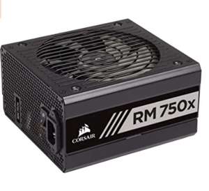 Corsair RM750x 80 PLUS Gold, 750 W Fully Modular ATX Power Supply Unit - Black £100 @ Amazon