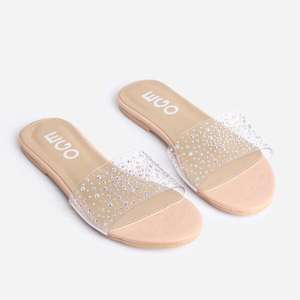 Diamante Detail Clear Perspex Flat Sandal in 2 colours £5.09 with code Plus £2.99 Delivery From Ego
