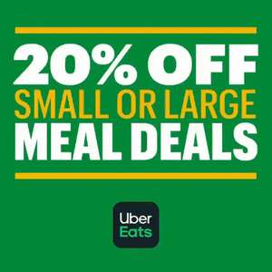 20% off Meal Deals at Subway (Select Locations / Fees Apply) via UberEats