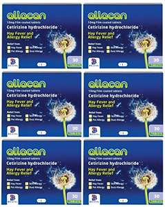 6 Months of Allacan Cetirizine Hayfever Allergy Tablets, £3.10 Dispatched from and sold by Pharmacy Prime @ Amazon