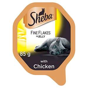 Sheba Fine Flakes in Jelly with Chicken – Wet Cat Food Trays for Adult Cats – 22 x 85 g Pack £6.18 Prime (+£4.99 non Prime)