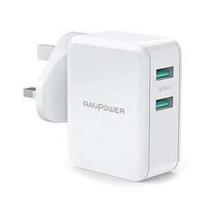RAVPower dual USB wall charger with 36W max, Quick Charge 3.0 for £11.19 Prime delivered (+£4.49 non-Prime) @ Sunvalleytek-UK / Amazon