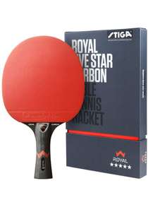 Stiga Royal 5-Star Table Tennis Pro Carbon Ping Pong Bat, Black/Red - £52.60 @ Amazon