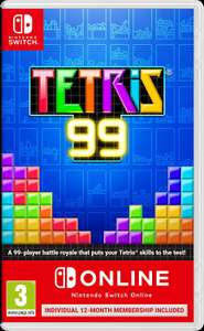 Tetris 99 Nintendo Switch game with 12 Month Individual Nintendo Switch Online Membership - £17 Non-Prime / £21.49 Non-Prime @ Amazon
