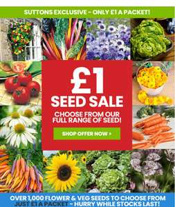All seed packets 99p + £2.99 delivery @ Suttons Seeds - Discount applies in basket