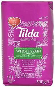 Tilda Wholegrain Basmati Rice, 500g £1.37 @ Amazon (£4.49 p&p non prime)