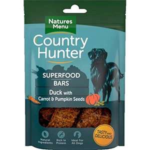 Natures Menu Country Hunter Superfood Bars Duck with Carrot & Pumpkin Seeds 7x100gm £9.47 (+£4.49 Non Prime) @ Amazon