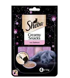 Sheba Creamy Snacks with Salmon - 80 X 12g pouches £13.66 prime / £18.15 non prime @ Amazon (£8.89 subscribe & save)
