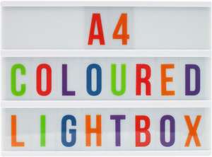 Locomocean A4 Lightbox (White box, Colour letters) USB Power and Batteries, Cinema light - £4.38 (+£4.49 non prime) @ Amazon
