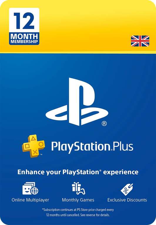 PlayStation Plus: 12 Month Membership (UK) - £32.85 @ Amazon