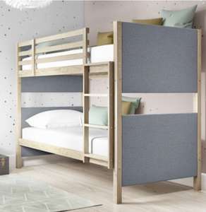 Morgan Upholstered Bunk Bed In Grey And Natural Wood - £149.97 from Furniture123 with free collection from Leeds or M1 J28 (£14.99 delivery)