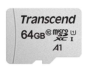 64GB - Transcend microSDXC 300S Memory Card A1/C10/U1, 95/40MB/s - £4.68 Prime / 128GB - £11.81 Prime (+£4.49 Non Prime) @ Amazon
