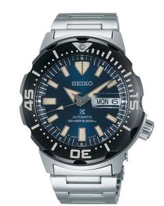 Seiko Prospex Monster Bold Bezel Diver Silver Stainless Steel Blue Dial Automatic Men’s Watch SRPD25K1 £290 @ WatchNation