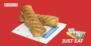 Free Sausage Roll When Ordering £5 Food @ Greggs Via Just Eat