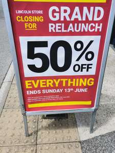 JTF Lincoln 50% off everything (except alcohol)