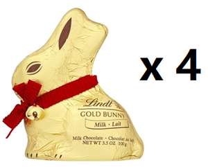 4 x 100g Lindt Bunny £2.99 (BB Aug 2021) @ Lindt Store Clarks Village