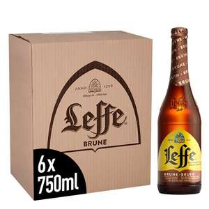 Leffe Brune Belgian Abbey Beer Large Bottle, 6 x 750 ml £13.38 with voucher + £4.49 Non Prime @ Amazon