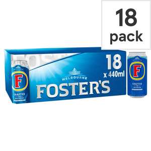 Fosters Lager Beer 18 Pack 440Ml £10 (Clubcard Price) @ Tesco