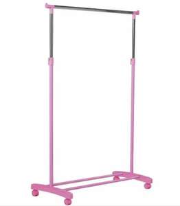 Argos Home Adjustable Chrome Plated Clothes Rail Pink £8 with free Click and collect From Argos