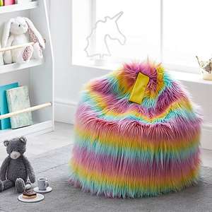 Kids Skylar Mongolian Faux Fur Stripe Bean bag Lounger - £19.50 (Free click & collect in Limited Locations) @ Dunelm