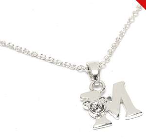 Disney Store Mickey Mouse Initial Necklace with a Swarovski crystal embellishment at shopDisney £2.25 + £3.95 delivery