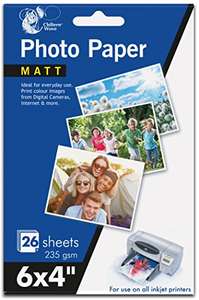 Chiltern Wove 6" x 4" Photo Paper MATT 26 Sheets 235gsm £2.05 Amazon sold by Maunders