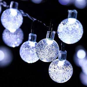 Solar String Lights Garden, 24 Ft 30 Waterproof Crystal Ball LED Fairy Lights £6.52 + £4.49 NP UK Mainland @ Amazon EU Sàrl via Amazon