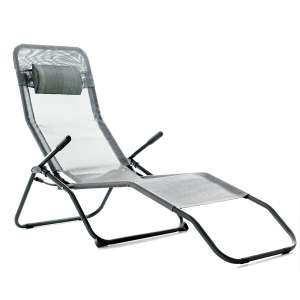 Monaco Folding Recliner Sun Lounger - Grey - £24.99 with Free Click & Collect / £4.95 delivery @ Robert Dyas