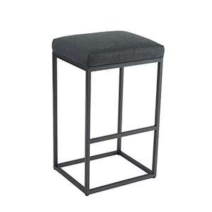 Bar Stool, Counter Height with Footrest, Pu Leather, In & Outdoor - Black - £25.99 Delivered by camping world & Fulfilled by Amazon.