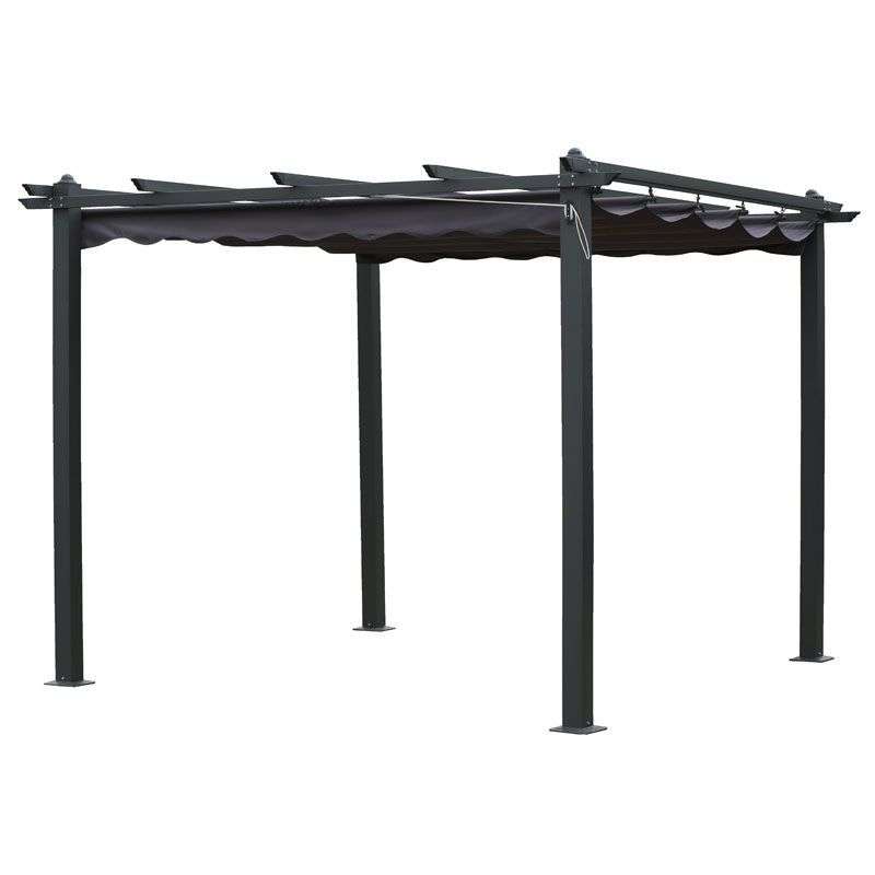 Croft 3m X 3m Charcoal Pergola Summer 
