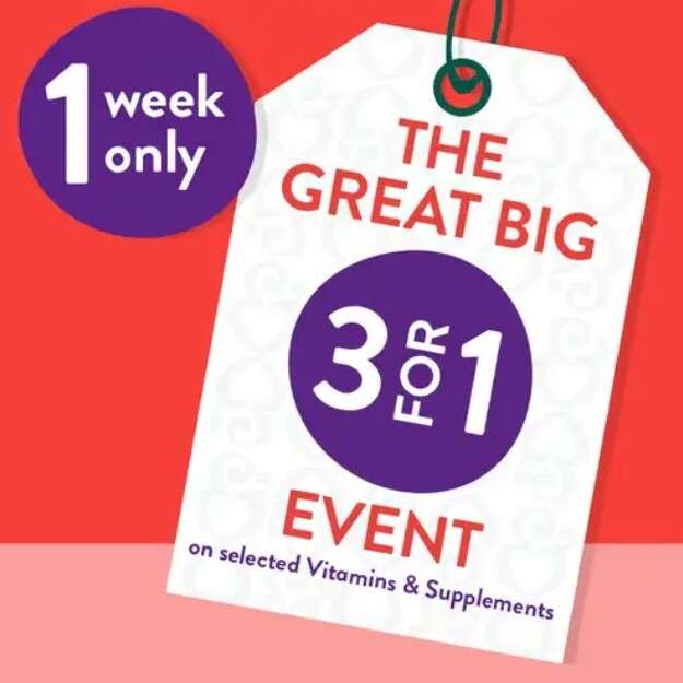 3 for 1 on selected Vitamins at Holland and Barret - £1.99 click and collect / £2.99 delivery - Free over £25